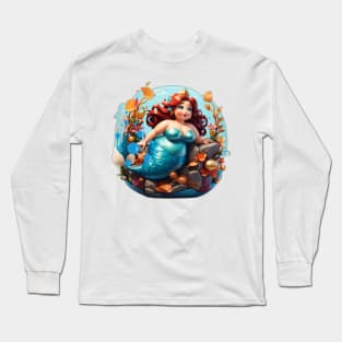 Plus Size Beauty in a Mermaid World Long Sleeve T-Shirt